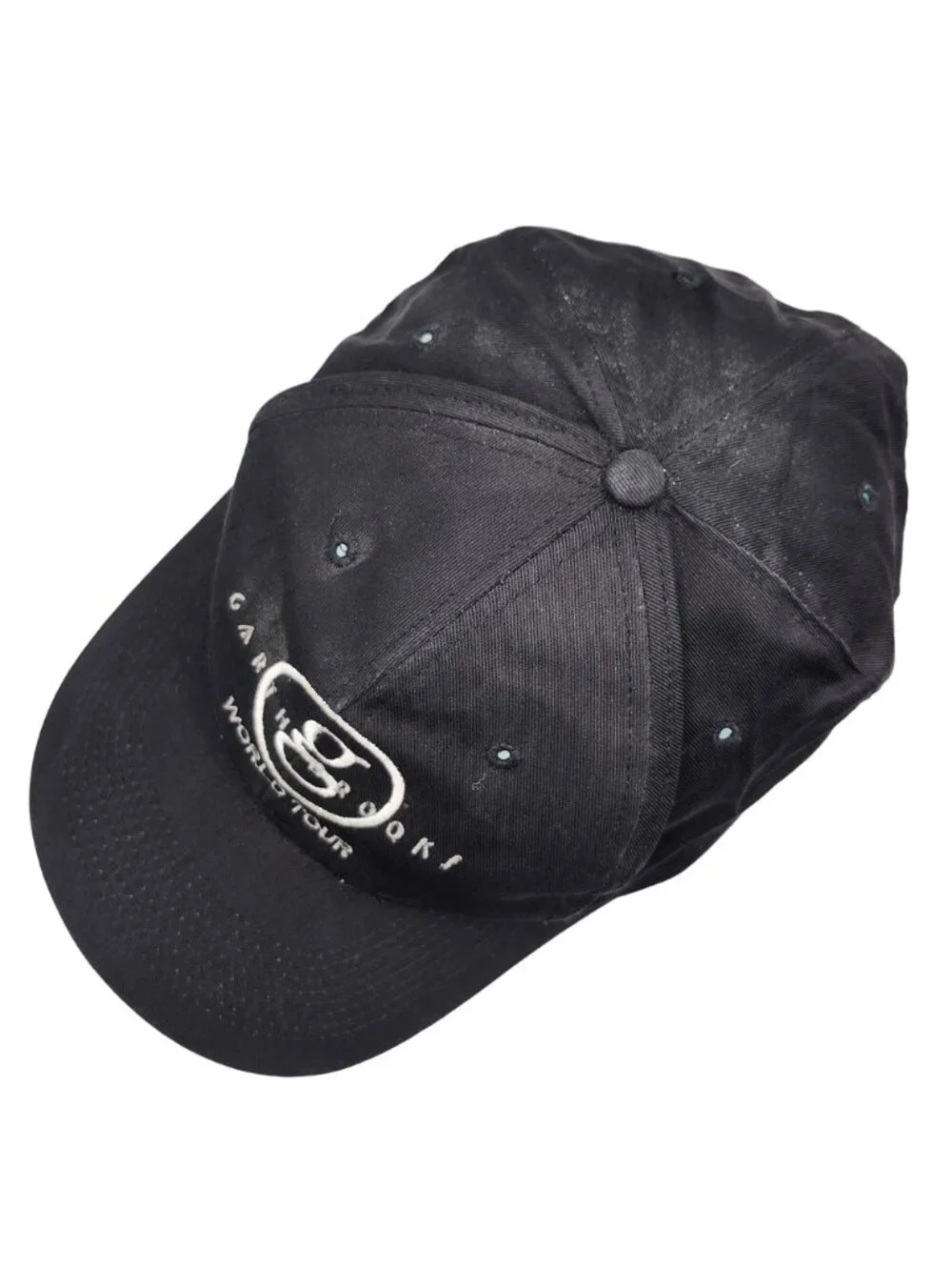Garth Brooks World Tour Embroidered Black Strapback Cap Hat Country Music